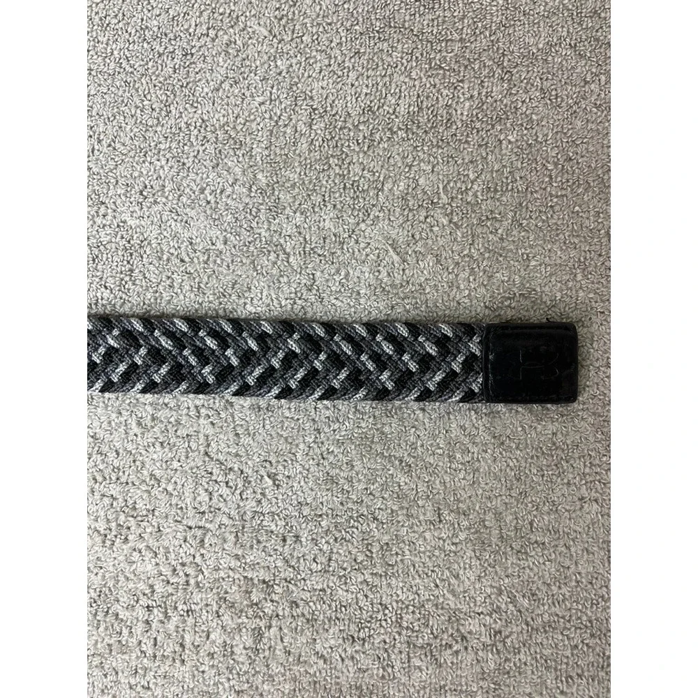 Under Armour Braided 2.0 Golf Belt Mens Gray Black Stretch Woven 1267069